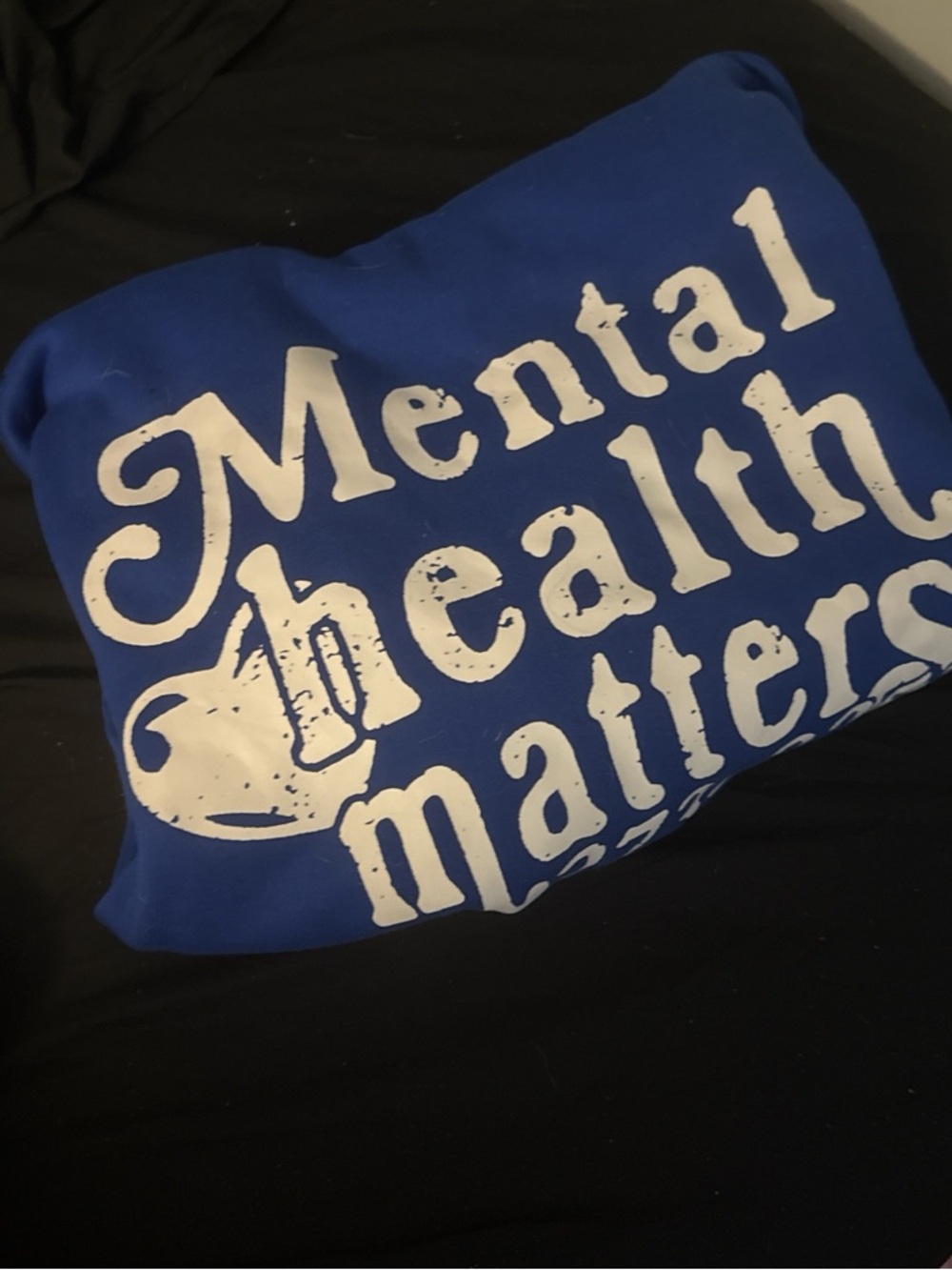 Blue "Mental Health Matters" Graphic hoodie